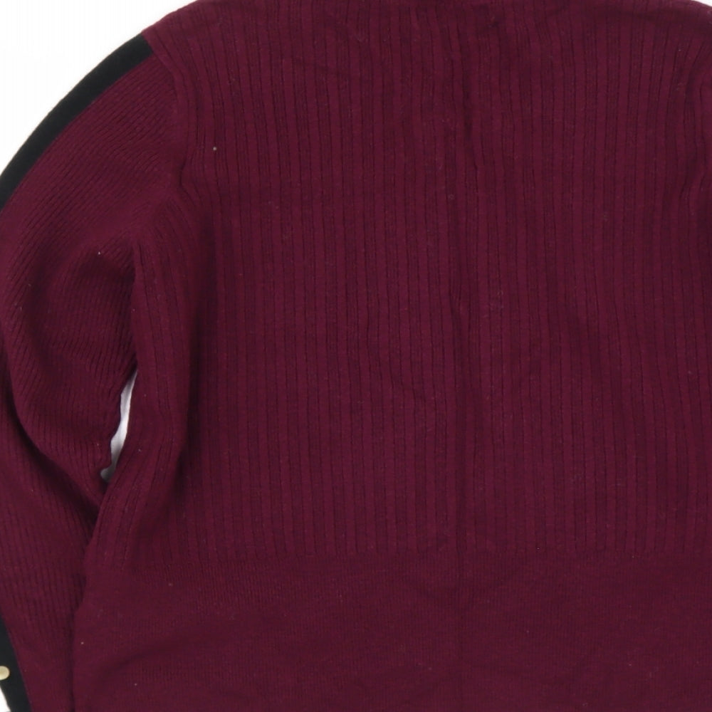 Marks and Spencer Womens Purple High Neck Viscose Pullover Jumper Size 18