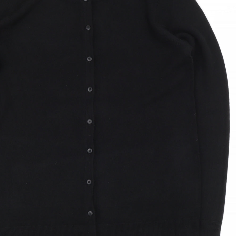 Bonmarché Womens Black Round Neck Acrylic Cape Jumper Size 10