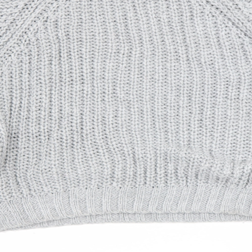 Missguided Womens Grey High Neck Acrylic Pullover Jumper Size 10
