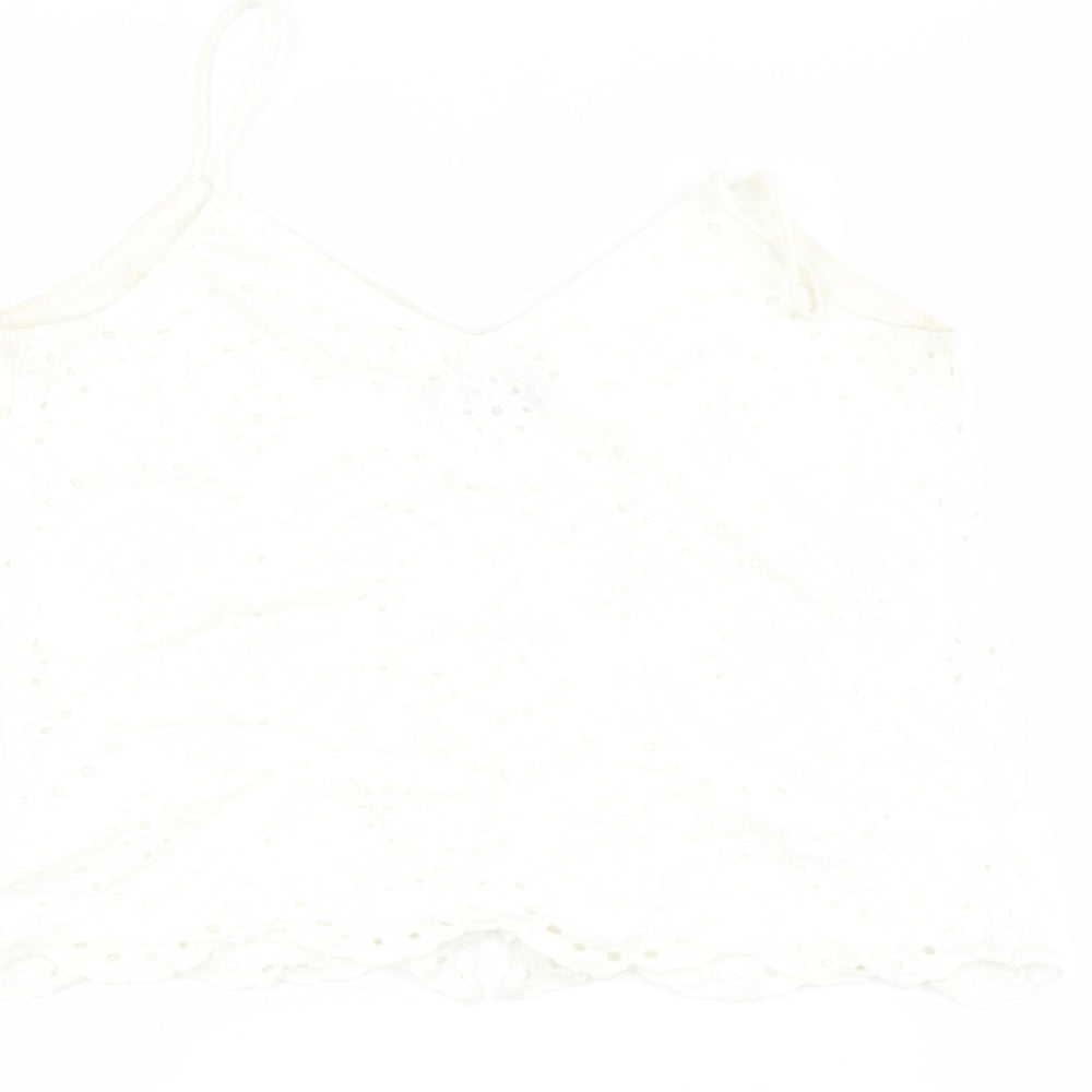 newlook Womens Beige Cotton Basic T-Shirt Size 8 V-Neck