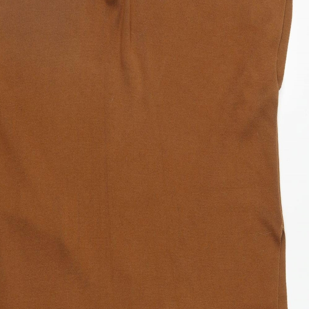 Atmosphere Womens Brown V-Neck Acrylic Cape Jumper Size S