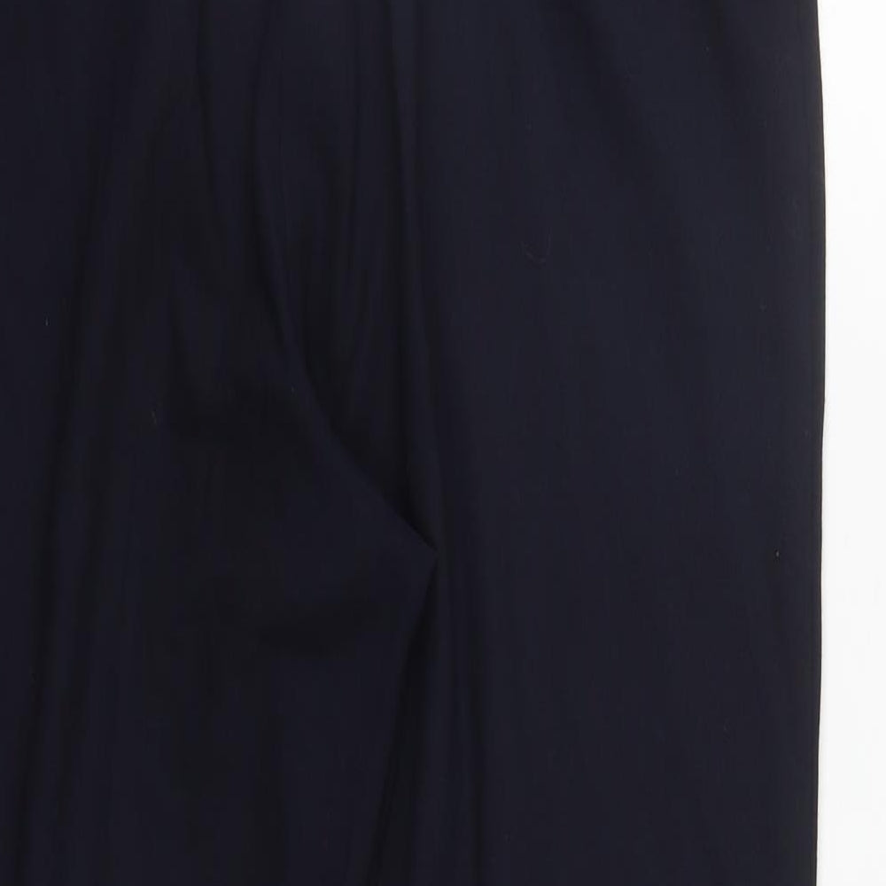 Marks and Spencer Womens Blue Polyester Trousers Size 14 L27 in Regular Zip