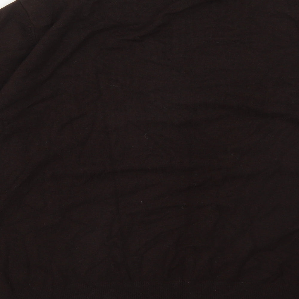 New Look Womens Brown V-Neck Acrylic Pullover Jumper Size M
