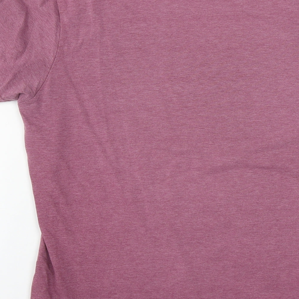 Preworn Mens Red Polyester T-Shirt Size M Round Neck
