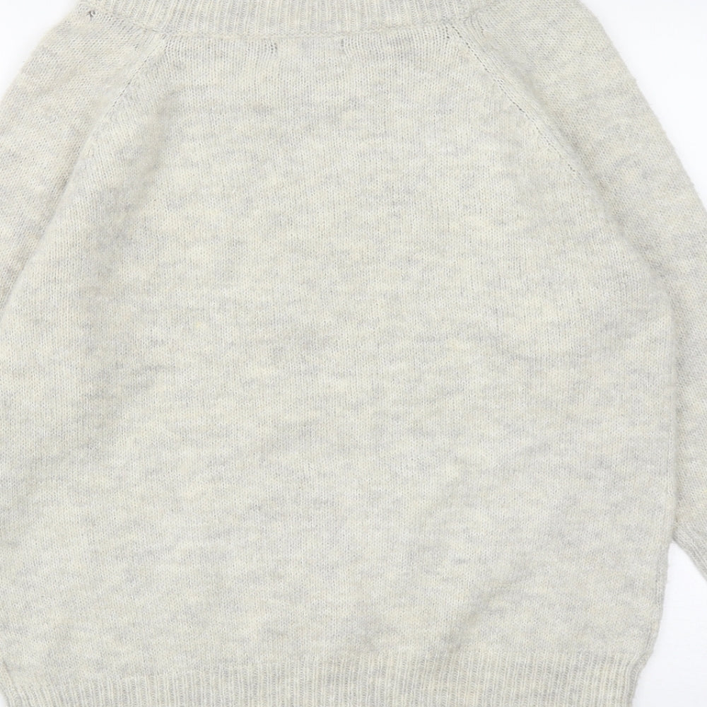 New Look Womens Grey High Neck Polyester Pullover Jumper Size S