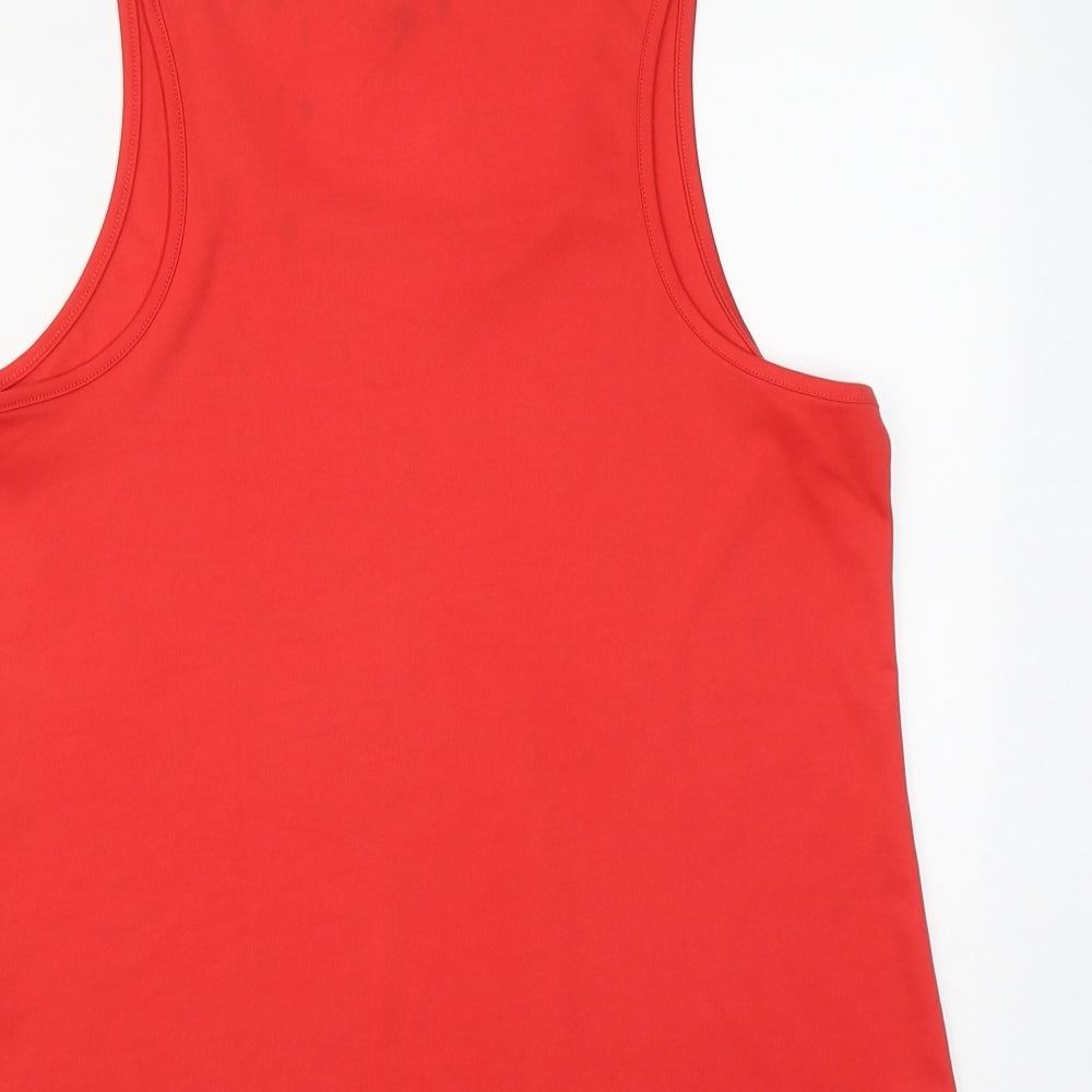 New Look Womens Red Polyester Basic Tank Size L Round Neck