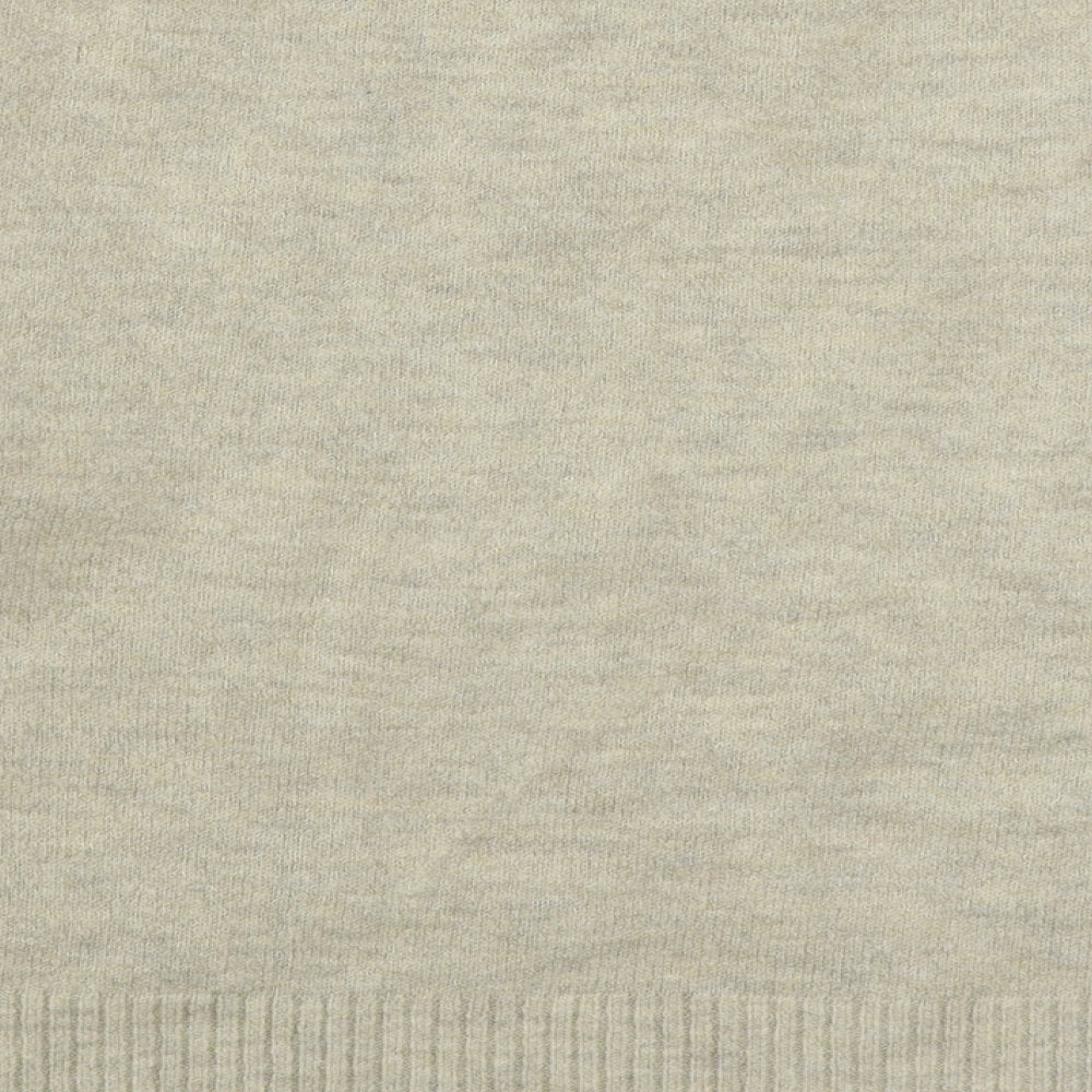 New Look Womens Beige Round Neck Acrylic Pullover Jumper Size S