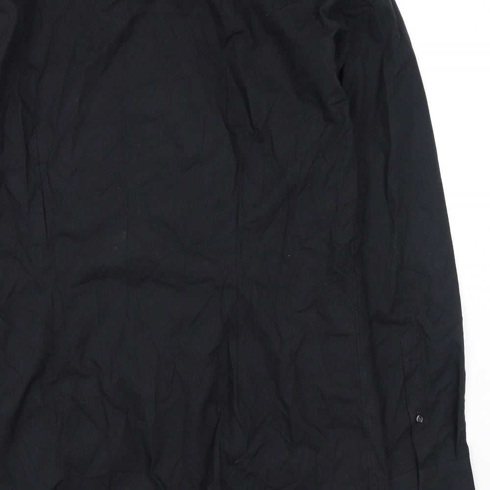 NEXT Mens Black Polyester Button-Up Size 42 Collared