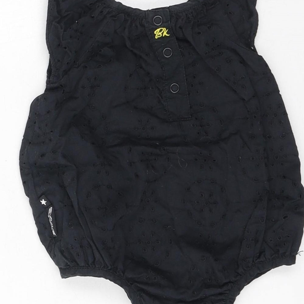 Babyk Girls Black Cotton Romper Outfit/Set Size 0-3 Months