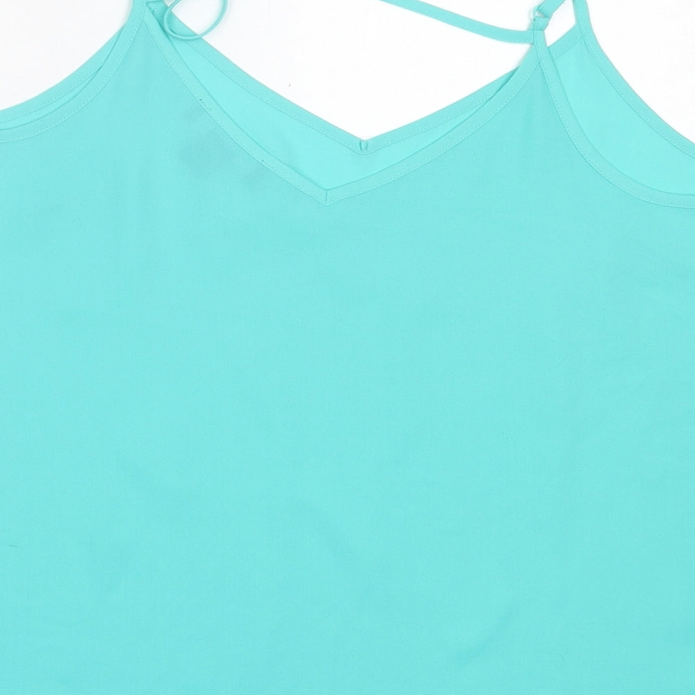 Primark Womens Green Polyester Basic Tank Size 12 Scoop Neck
