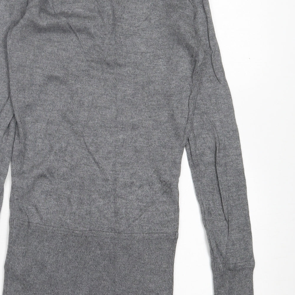 H&M Womens Grey Crew Neck Viscose Pullover Jumper Size XS