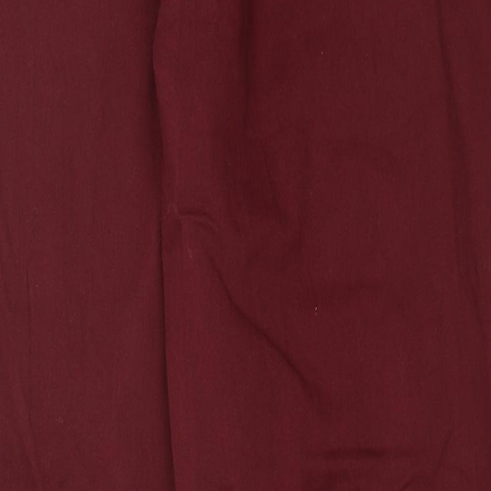 Being Casual Womens Red Cotton Trousers Size 12 L30 in Regular Button