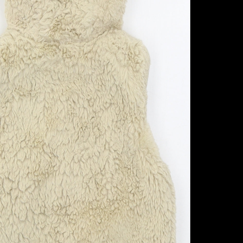 Nutmeg Girls Beige Gilet Jacket Size 3-4 Years Zip
