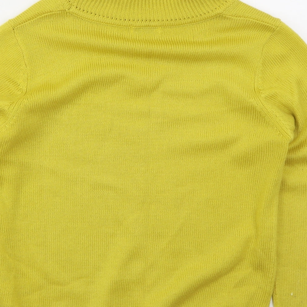 Damart Womens Yellow Roll Neck Acrylic Pullover Jumper Size 10