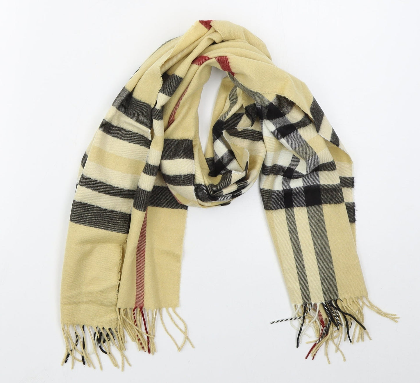 Linea Womens Beige Check Acrylic Scarf