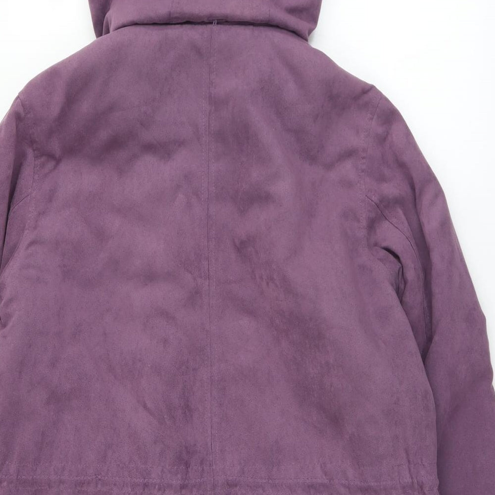 EWM Womens Purple Overcoat Coat Size 14 Zip