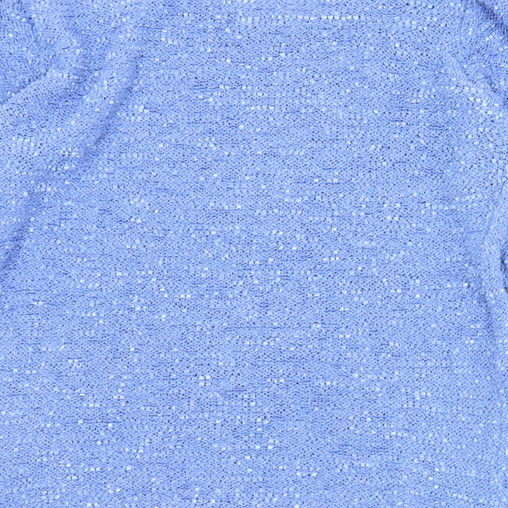 Bonmarché Womens Blue Round Neck Floral Polyester Pullover Jumper Size S