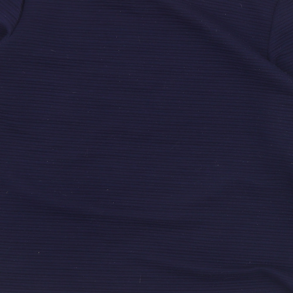 W Lane Womens Blue Round Neck Polyester Pullover Jumper Size M