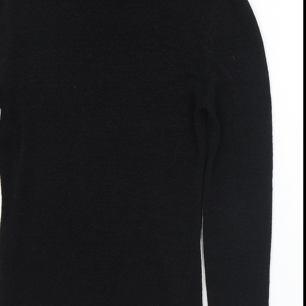 Etxart & Panno Womens Black Cowl Neck Polyester Pullover Jumper Size S