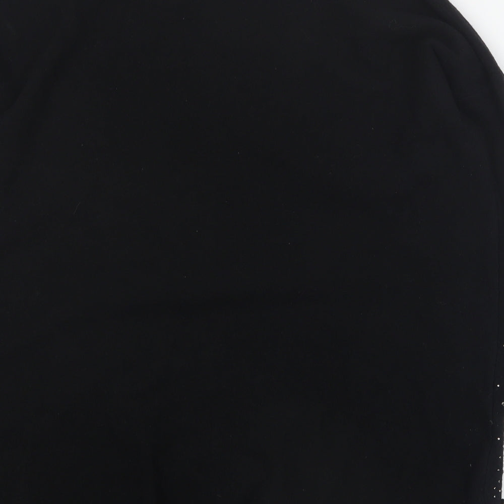 Preworn Womens Black Round Neck Viscose Pullover Jumper Size S