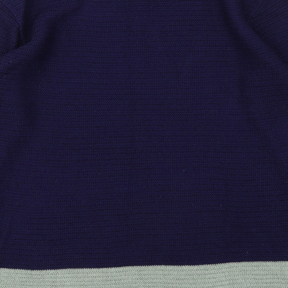 Mitzy Womens Blue Round Neck Acrylic Pullover Jumper Size S