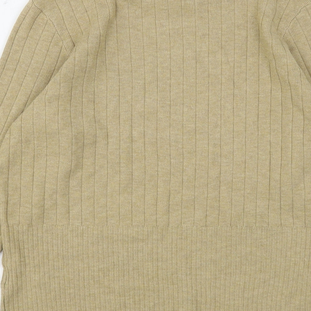 Marks & Spencer Womens Beige High Neck Viscose Pullover Jumper Size 14