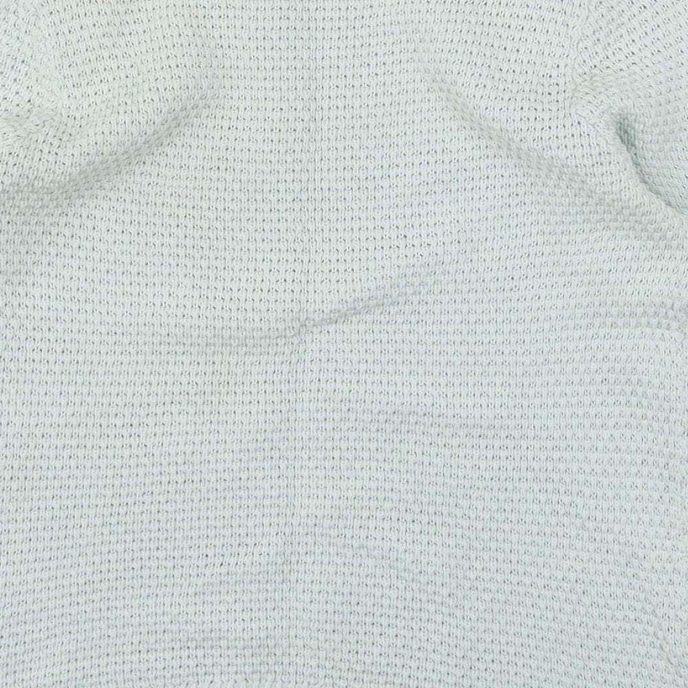 Topshop Womens Green Round Neck Cotton Pullover Jumper Size 6