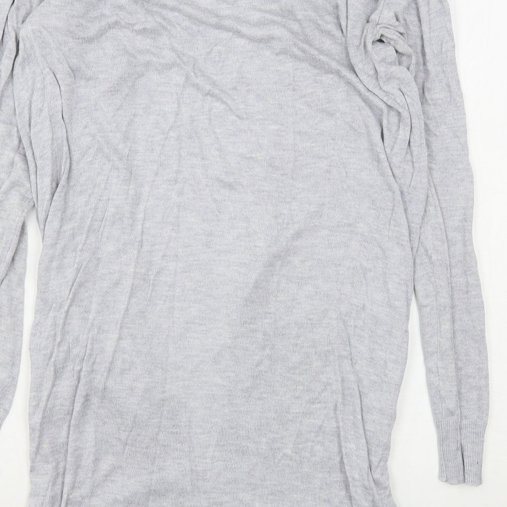 Noisy May Womens Grey V-Neck Viscose Cardigan Jumper Size S