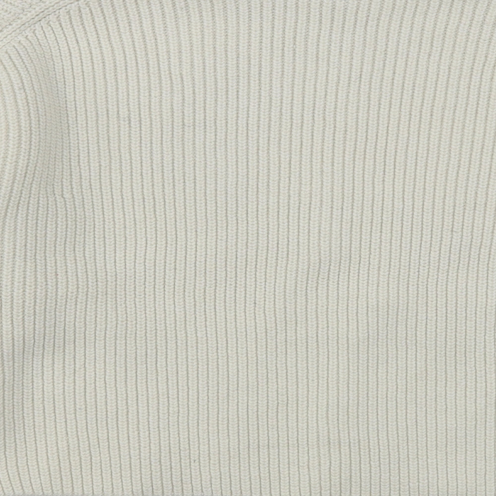 H&M Womens Beige High Neck Polyester Pullover Jumper Size M