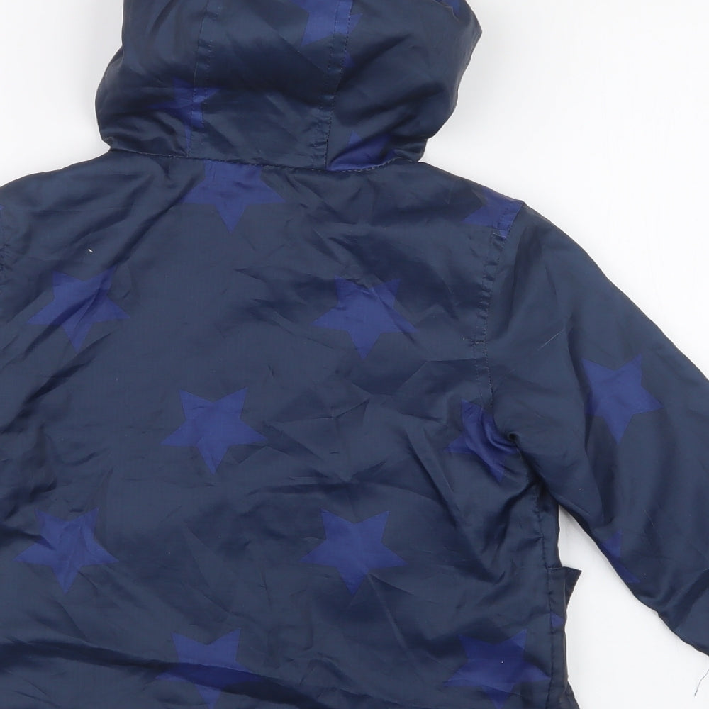 F&F Boys Blue Geometric Rain Coat Coat Size 2XS