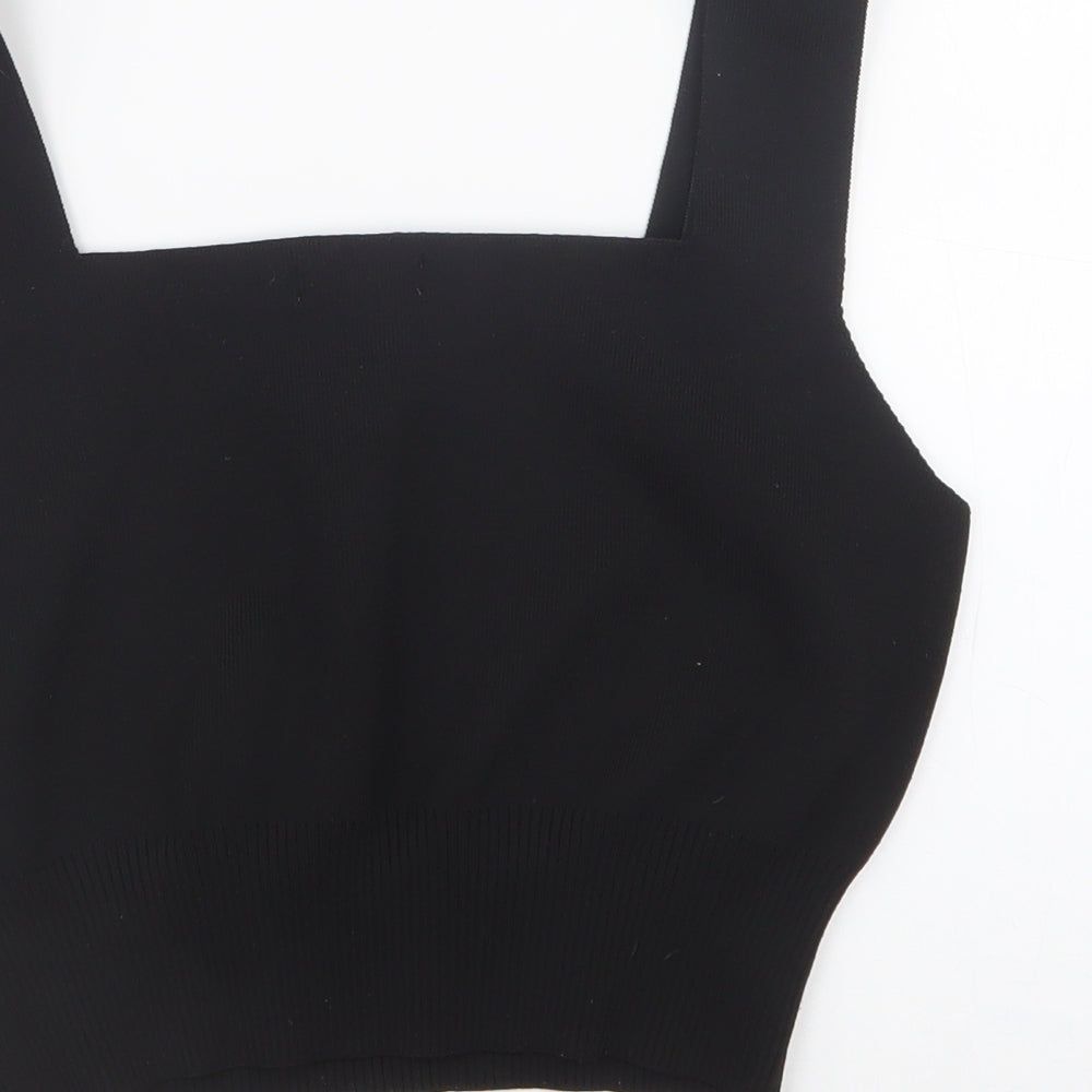Primark Womens Black Polyester Basic Tank Size M Square Neck