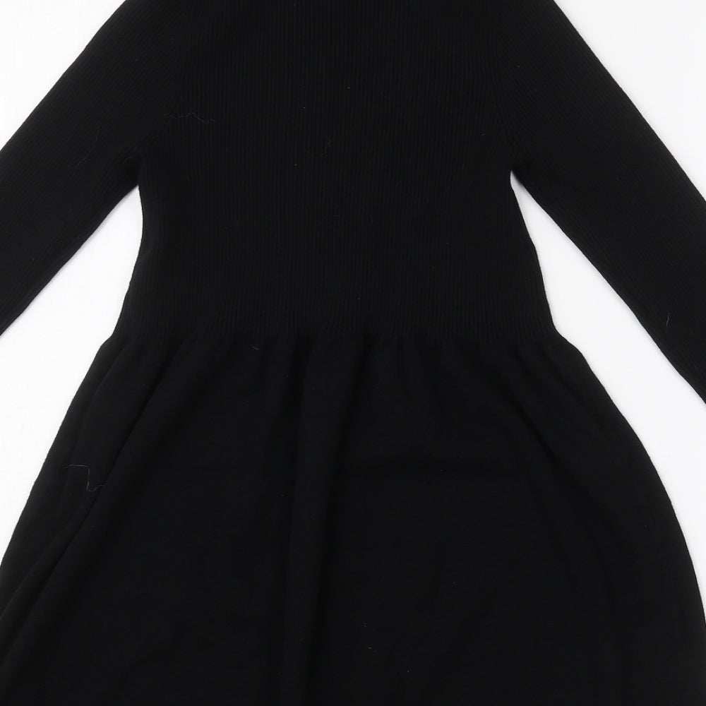 Primark Womens Black Viscose Fit & Flare Size M Roll Neck