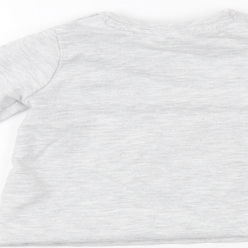 F&F Grey Cotton Pullover Polo Size 0-3 Months Round Neck