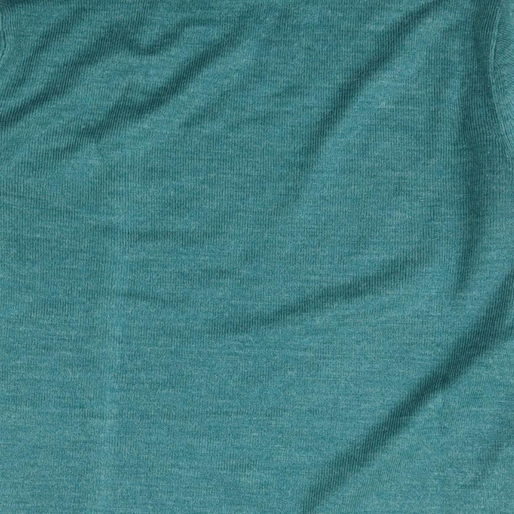 Casamia Womens Green Roll Neck Striped Acrylic Pullover Jumper Size S