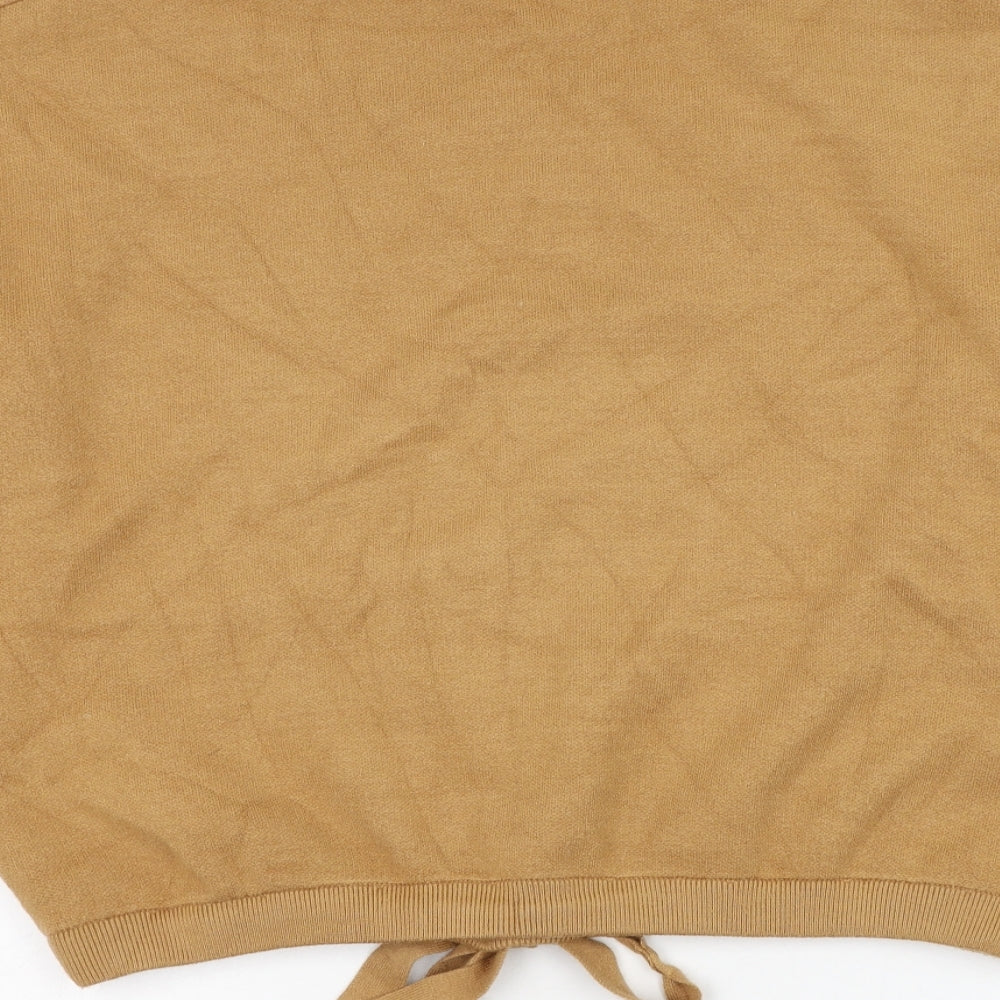Primark Womens Brown Mock Neck Viscose Pullover Jumper Size 14