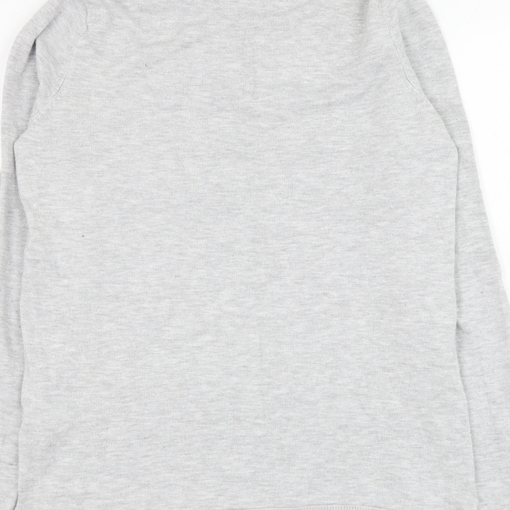 M&Co Womens Grey Roll Neck Viscose Pullover Jumper Size 10