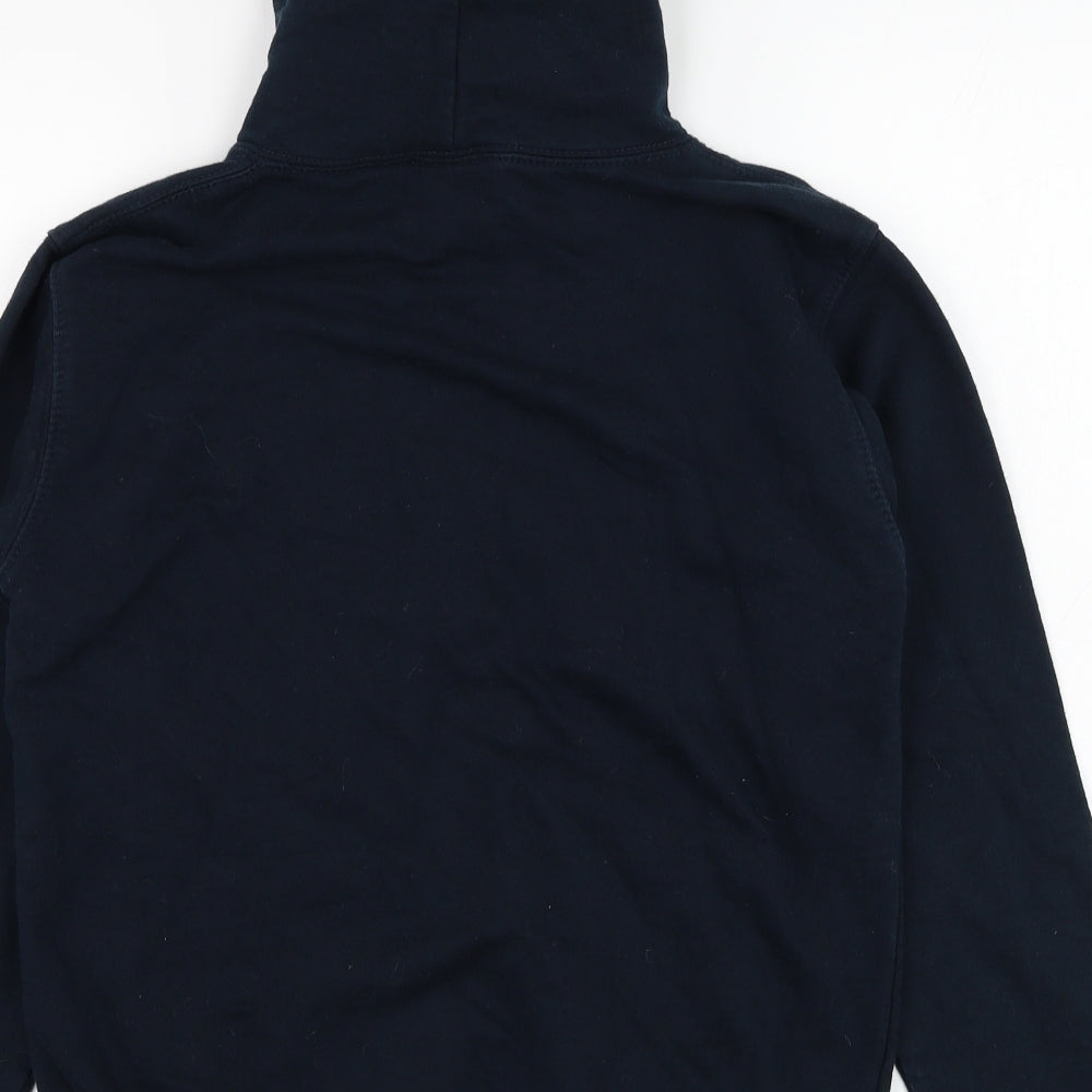 Just Hoods Boys Black Cotton Pullover Hoodie Size 9-10 Years Pullover