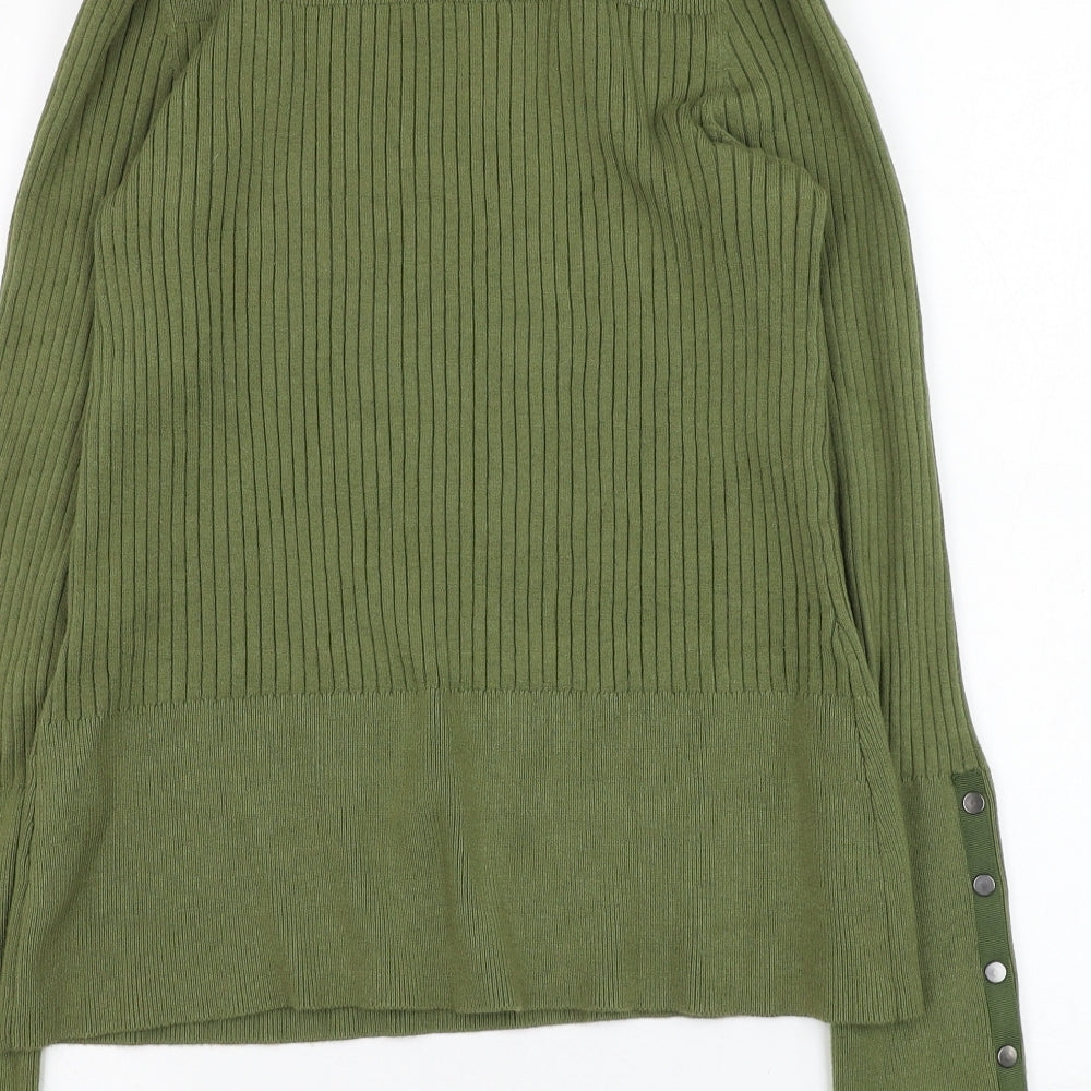 Linea Womens Green Round Neck Viscose Pullover Jumper Size M