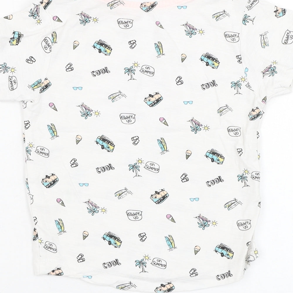 Matalan Boys White Cotton Basic T-Shirt Size 12-18 Months Round Neck Pullover - Summer