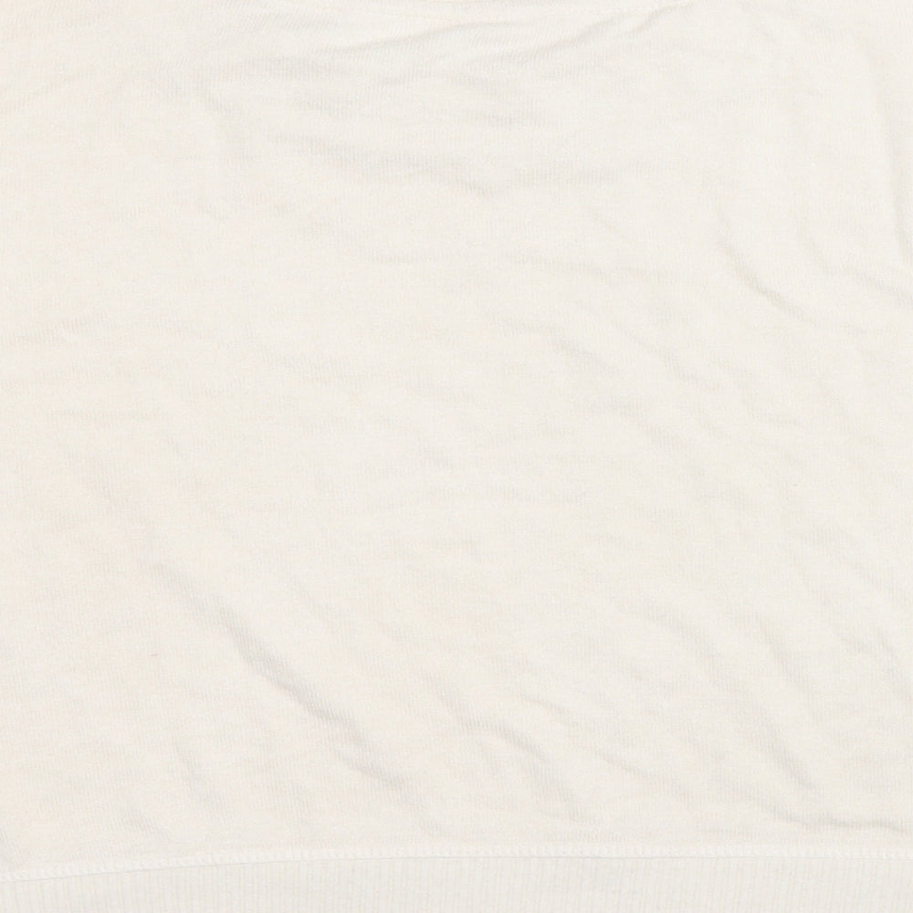 Boux Avenue Womens White Round Neck Viscose Pullover Jumper Size 8