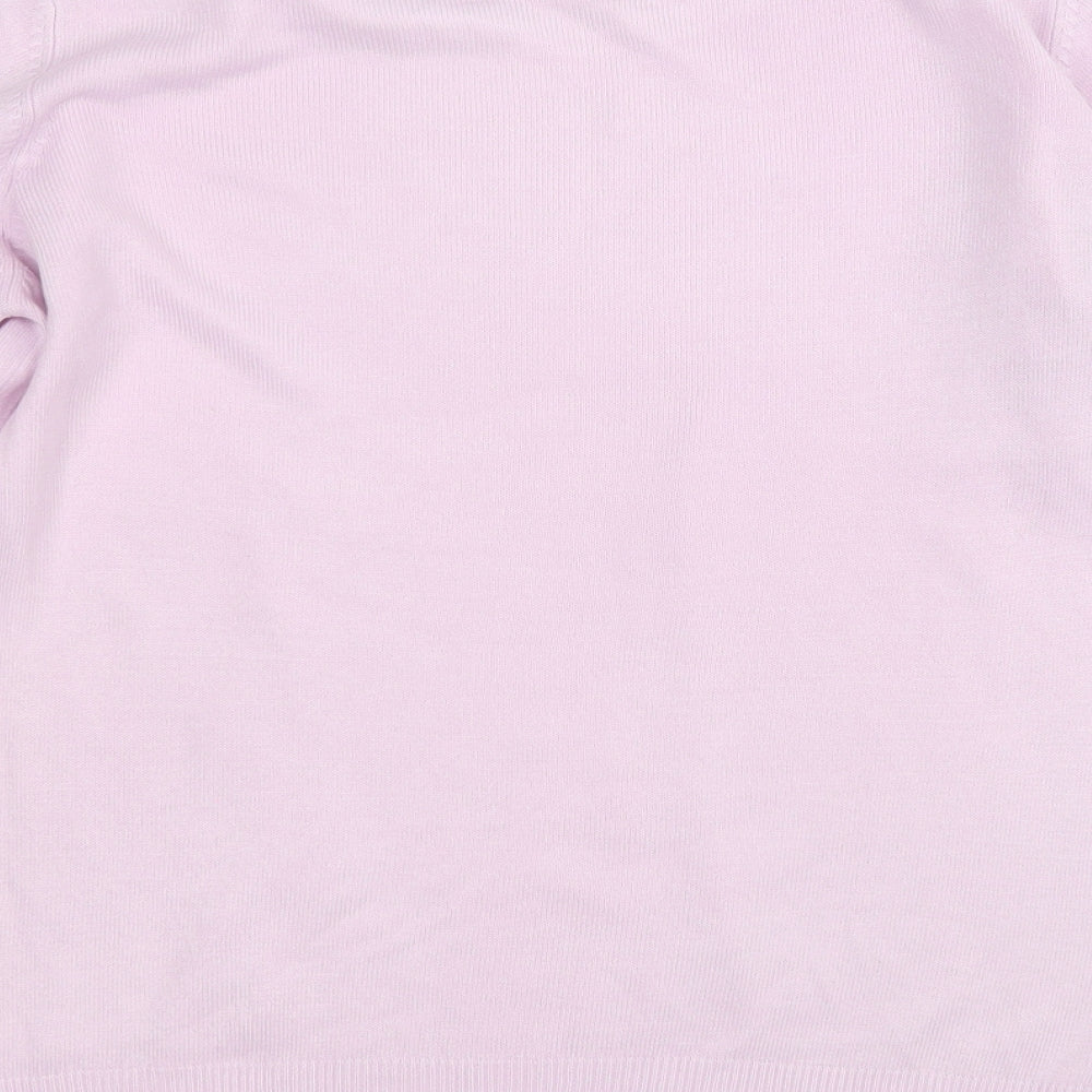 Marks & Spencer Womens Purple Round Neck Acrylic Pullover Jumper Size 10