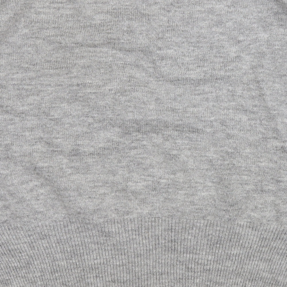 Topshop Womens Grey Round Neck Acrylic Pullover Jumper Size 6