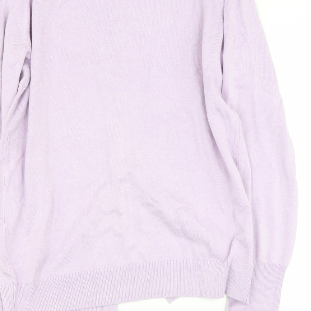 Dunnes Stores Womens Purple Round Neck Viscose Cape Jumper Size M