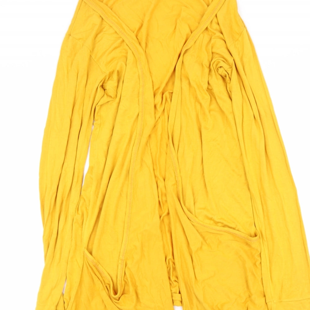 brezz Womens Yellow V-Neck Viscose Cape Jumper Size M