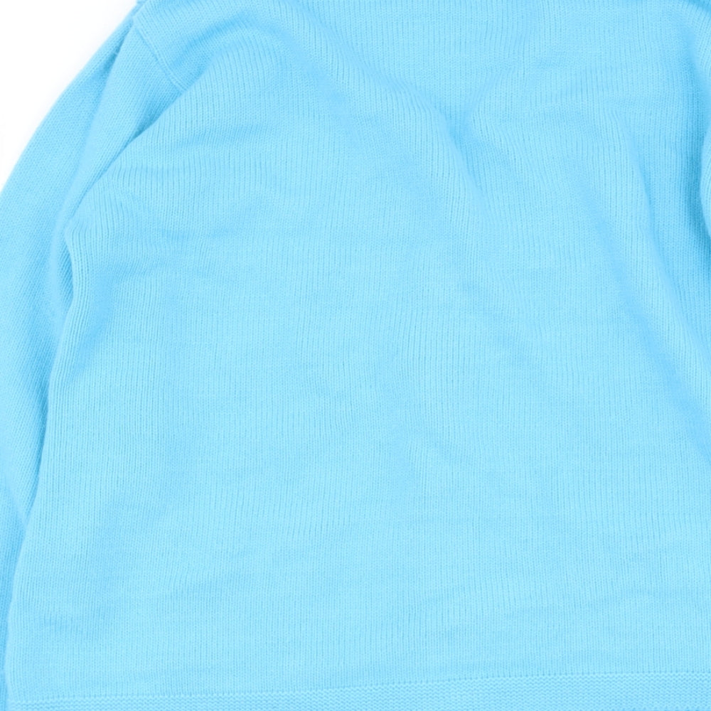 Florida Womens Blue V-Neck Acrylic Cape Jumper Size M