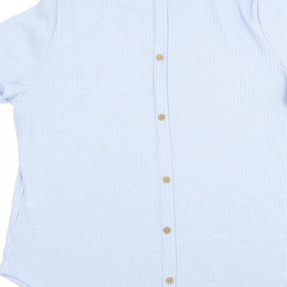 SheIn Womens Blue Polyester Basic Blouse Size XL Crew Neck