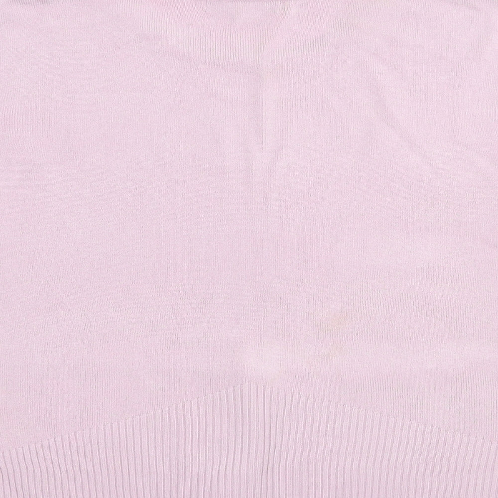 Klass Womens Pink Crew Neck Acrylic Pullover Jumper Size L