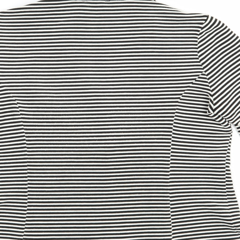 Papaya Womens Black Striped Jacket Blazer Size 14