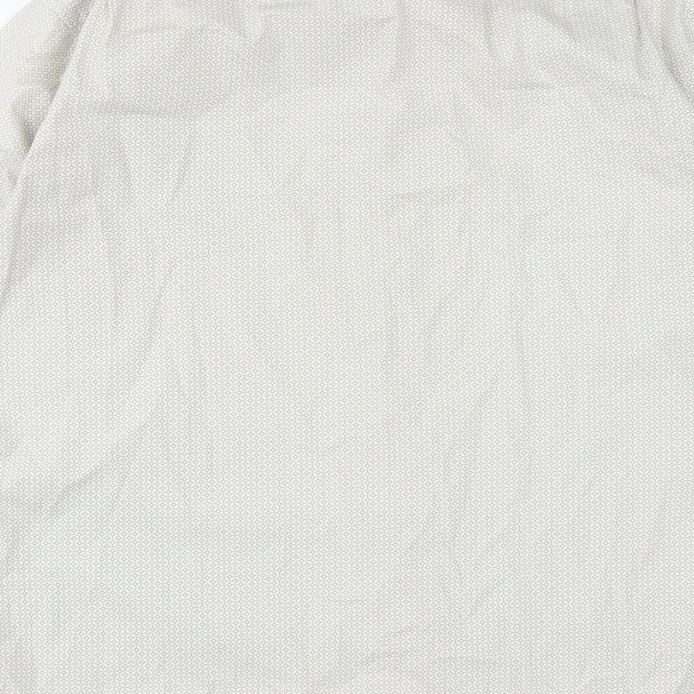 Gap Mens Grey Geometric Cotton Button-Up Size L Collared Button