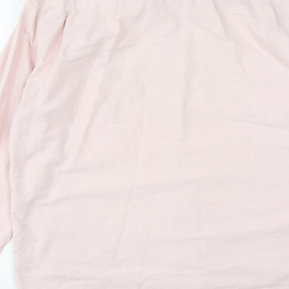 Gap Mens Pink Polyester Button-Up Size L Collared Button